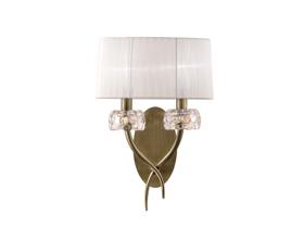 Loewe Antique Brass-White Wall Lights Mantra Armed Wall Lights Loewe Antique Brass-White Wall Lights Mantra Armed Wall Lights